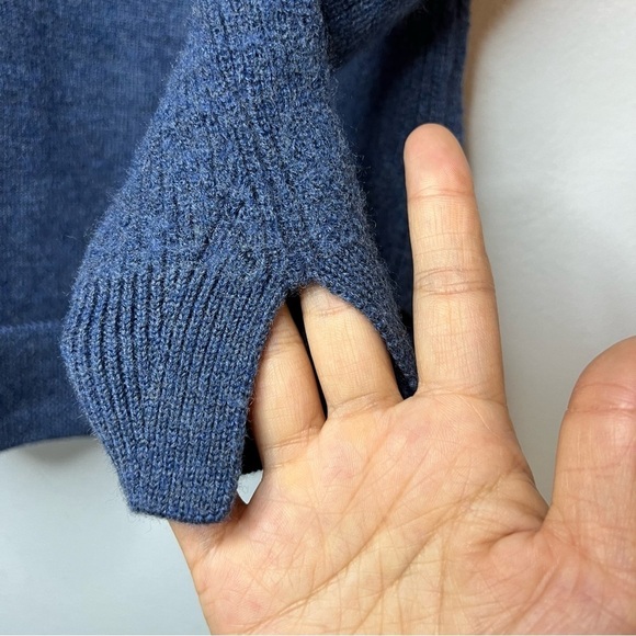 Rag & Bone Merino Wool Pullover knit Sweater V Neck Blue Sz XXS Thick Warm - Picture 8 of 14